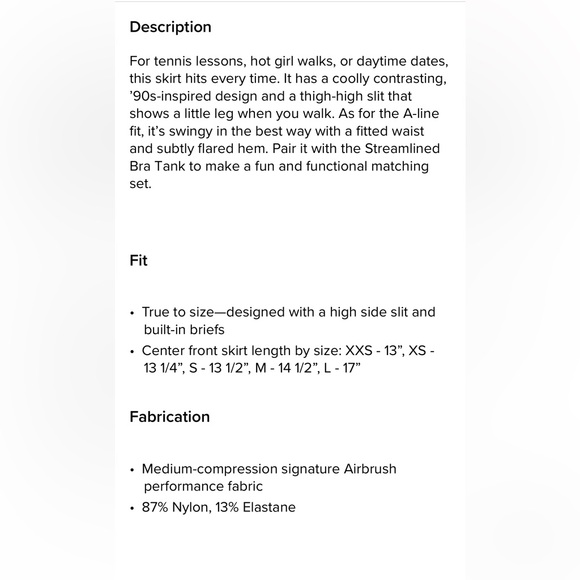 Alo airbrush streamlined skirt - Picture 5 of 5